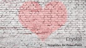  Presentation with brick wall - Slide deck with old-brick-wall-graffiti-heart background and a light gray colored foreground