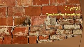  Presentation with old brick wall texture - Beautiful presentation theme featuring old brick wall texture backdrop and a tawny brown colored foreground