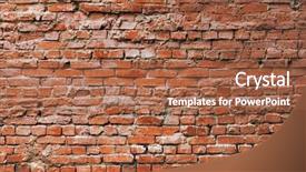  Presentation with old brick wall texture - Slide deck with old brick wall texture background and a red colored foreground