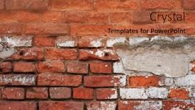  Presentation with old brick wall texture - PPT theme featuring old brick wall - vintage texture background and a red colored foreground