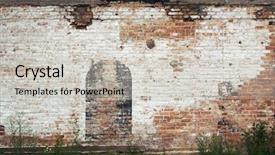  Presentation with abandoned - Audience pleasing theme consisting of old brick wall window from abandoned building backdrop and a light gray colored foreground