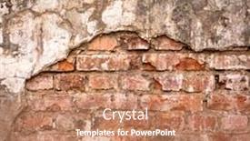  Presentation with red brick wall - Audience pleasing PPT layouts consisting of old brick wall in a background image plastered brickwall with chipped stucco pieces red textured brick wall with damage surface old grunge abstract background backdrop and a coral colored foreground