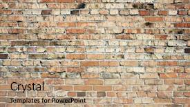  Presentation with old brick wall texture - Presentation theme enhanced with old brick wall background and a coral colored foreground