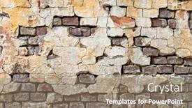  Presentation with cracked wall - Beautiful theme featuring old-bricks-wall-with-cracked backdrop and a coral colored foreground