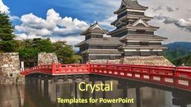  Presentation with japan castle - Beautiful slide deck featuring old bridge - beautiful medieval castle matsumoto backdrop and a tawny brown colored foreground