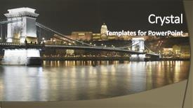  Presentation with rave electronics night party - PPT theme having old bridge - budapest at night hungary background and a  colored foreground