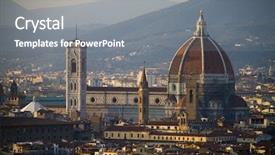  Presentation with independence italy - Slide set with old bridge - cathedral in florence italy background and a gray colored foreground