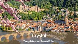  Presentation with spring - Cool new presentation design with old bridge - view on heidelberg at spring backdrop and a coral colored foreground