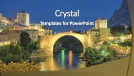  Presentation with bosnia - PPT layouts having old bridge at twilight bosnia background and a ocean colored foreground