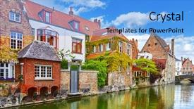  Presentation with blue green - Presentation consisting of old bridge covered with green background and a light blue colored foreground