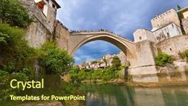  Presentation with bosnia old castle history - Slide deck having old bridge in mostar - bosnia background and a  colored foreground