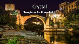  Presentation with architecture old - Beautiful slide deck featuring old bridge in mostar - bosnia backdrop and a black colored foreground