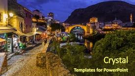  Presentation with architecture old - Colorful slide deck enhanced with old bridge in mostar - bosnia backdrop and a tawny brown colored foreground