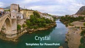 Presentation with bosnia - Theme enhanced with old-bridge-in-mostar-bosnia background and a ocean colored foreground