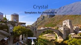  Presentation with bosnia - Amazing slide set having old-bridge-in-mostar-bosnia backdrop and a light blue colored foreground