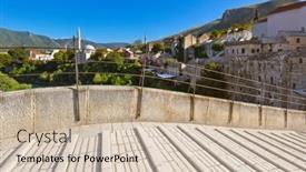  Presentation with architecture old - PPT theme enhanced with old-bridge-in-mostar-bosnia background and a soft green colored foreground