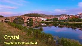 Presentation with architecture old - PPT theme having old bridge in trebinje - bosnia background and a tawny brown colored foreground