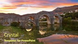  Presentation with bosnia - Slide deck with old-bridge-in-trebinje-bosnia background and a tawny brown colored foreground