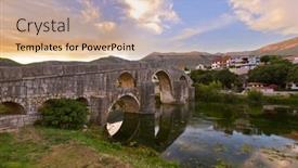  Presentation with architecture old - Slides consisting of old-bridge-in-trebinje-bosnia background and a coral colored foreground