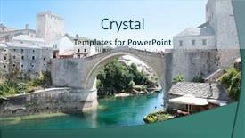  Presentation with bridge - Slides featuring stary sky - old bridge on river neretva background and a cool aqua colored foreground