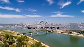  Presentation with bridge - PPT theme having old-bridge-on-river-sava background and a light blue colored foreground