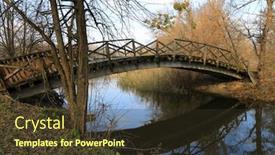  Presentation with bridge - Theme consisting of old-bridge-over-river background and a tawny brown colored foreground