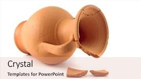  Presentation with old photographs black and white - Amazing slide deck having old broken amphora on white backdrop and a coral colored foreground