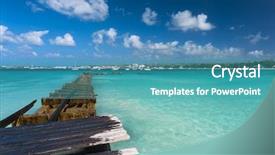  Presentation with old - Amazing presentation theme having old broken pier near bridgetown backdrop and a teal colored foreground