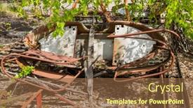  Presentation with radioactive - Cool new PPT theme with old broken rusty metal radioactive backdrop and a tawny brown colored foreground