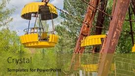  Presentation with radioactive - PPT layouts having old broken rusty metal radioactive background and a gold colored foreground