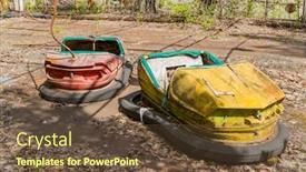  Presentation with radioactive - Colorful presentation design enhanced with old-broken-rusty-metal-radioactive backdrop and a tawny brown colored foreground