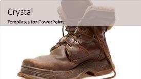  Presentation with brown old fashioned landscape - Colorful PPT theme enhanced with old brown boot isolated backdrop and a light gray colored foreground