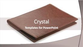  Presentation with brown leather - Beautiful theme featuring old brown leather cover isolated on white backdrop and a violet colored foreground