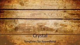  Presentation with old wood planks - PPT theme featuring old brown wooden planks background background and a gold colored foreground