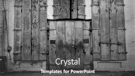  Presentation with building fire - Presentation design featuring old-building-built-with-iron background and a dark gray colored foreground