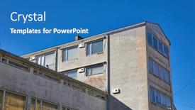  Presentation with industrial - Colorful presentation design enhanced with old-building-in-an-industrial backdrop and a teal colored foreground