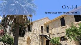  Presentation with medieval - Theme with old-building-of-larnaka-medieval background and a light blue colored foreground
