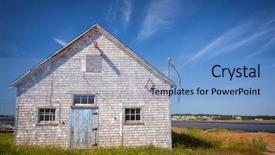  Presentation with canada - Theme having old building on atlantic shore in north rustico prince edward island canada background and a light blue colored foreground