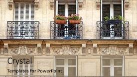  Presentation with old buildings - Slides with old buildings - balconies - parisian architecture background and a coral colored foreground