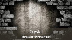  Presentation with brick - PPT theme with old buildings - brick wall with large hole background and a dark gray colored foreground