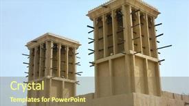  Presentation with old arabic - Presentation theme consisting of old buildings - close up of arabic wind background and a tawny brown colored foreground