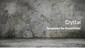  Presentation with interior - Beautiful PPT theme featuring old buildings - dark grunge interior backdrop and a gray colored foreground