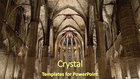  Presentation with santa - Slide deck with old buildings - inside the cathedral of santa background and a tawny brown colored foreground