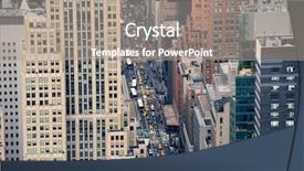  Presentation with busy street - Amazing slide set having old buildings - new york city manhattan street backdrop and a coral colored foreground