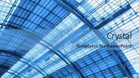  Presentation with industrial textile industry yarn spools - Beautiful PPT theme featuring old buildings - roof of industrial building noned backdrop and a light blue colored foreground