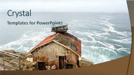  Presentation with cabin - Amazing presentation design having old buildings - rusty cabin at point reyes backdrop and a  colored foreground