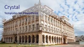  Presentation with building - Colorful slide deck enhanced with old buildings - view of presidential palace building backdrop and a sky blue colored foreground