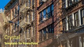  Presentation with old buildings - PPT theme consisting of old-buildings-in-new-york background and a tawny brown colored foreground