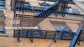  Presentation with old buildings - Beautiful presentation theme featuring old-buildings-in-new-york backdrop and a coral colored foreground