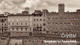  Presentation with old buildings - Presentation design having old-buildings-in-piazza-del background and a tawny brown colored foreground